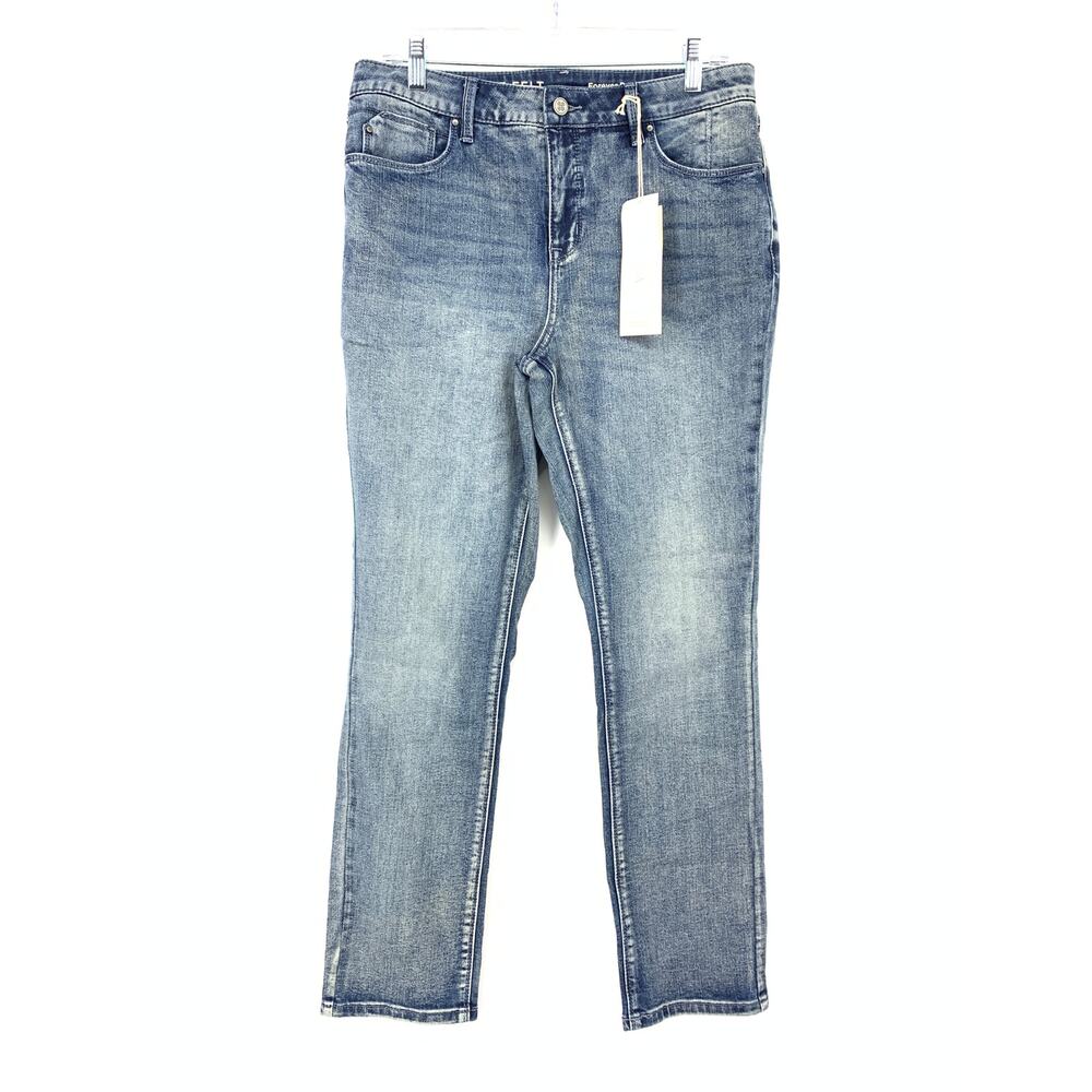 Laurie Felt Forever Denim Jeans Womens 10 Blue Relaxed Skinny Embroidered Pocket